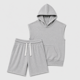 The Bundle // No-Sleeve Hooded & Slim Short // Grey