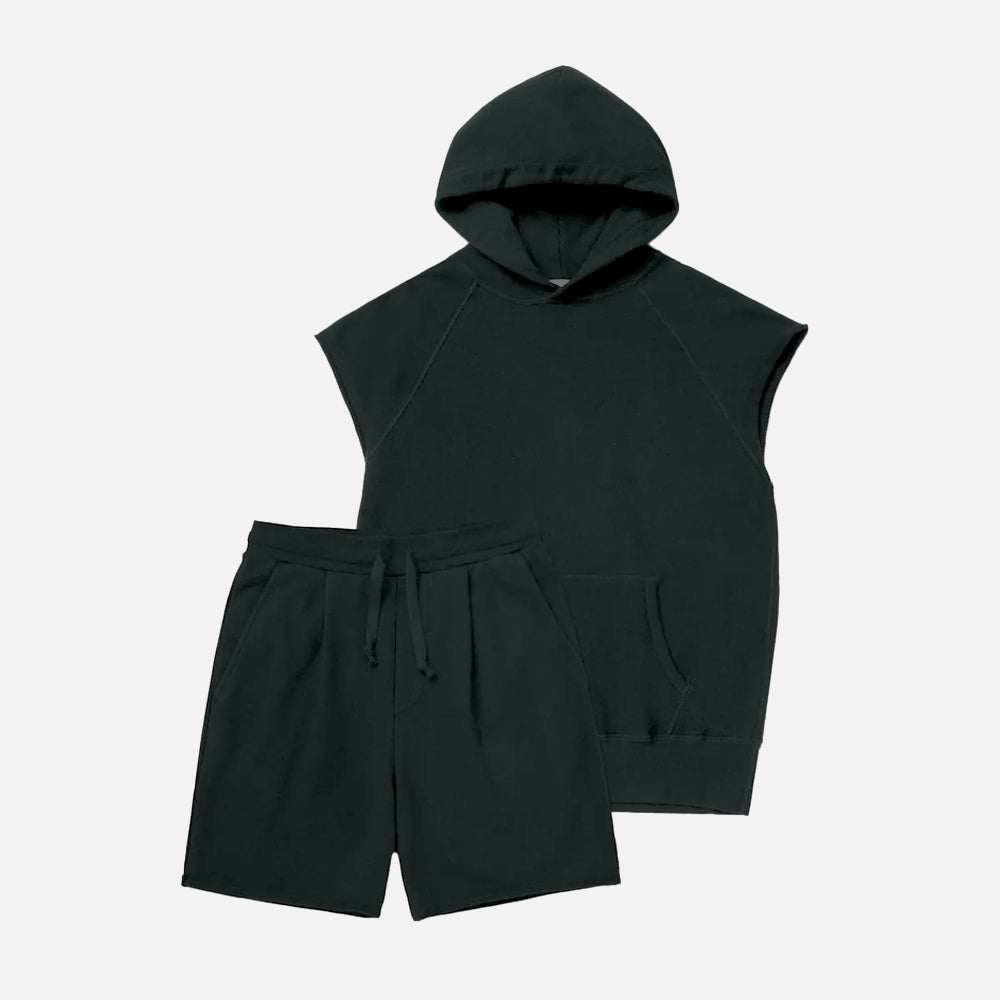 The Bundle // No-Sleeve Hooded Slim Short // Reefer Green – Hiro
